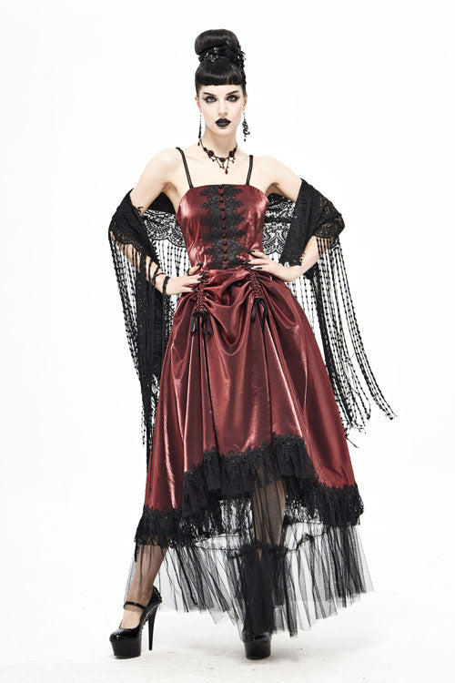 Tube Top Layered Red Gothic Dress