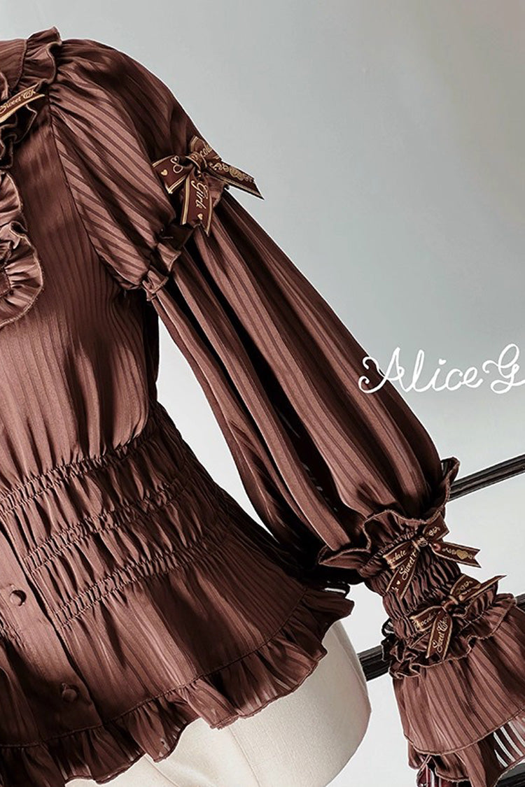 Round Collar Trumpet Sleeve Bow Sweet Lolita Blouse