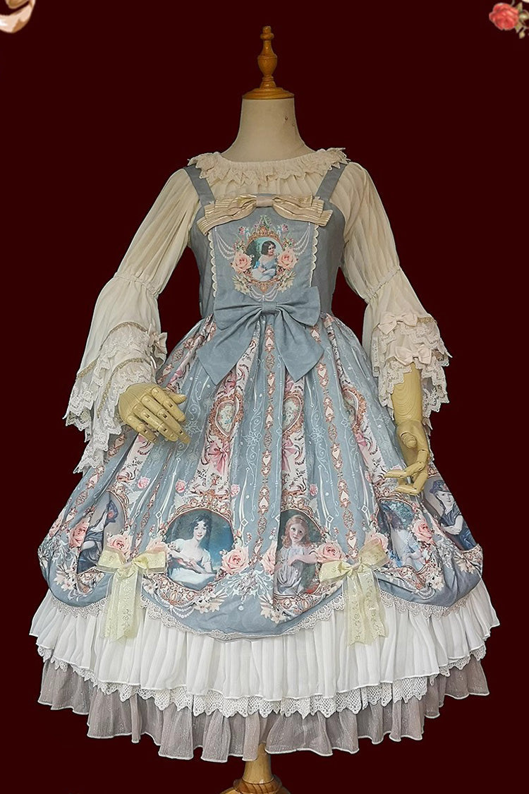 Portrait of A Little Lady Classic Vintage Lolita JSK with Ruffle Bowknot