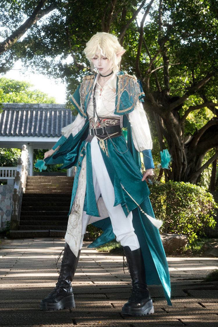 Emerald Military Prince Ouji Lolita Full Set with Gothic Chinese Style