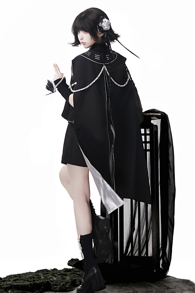 Sleeveless Chinese Style Ouji Lolita Set - Black