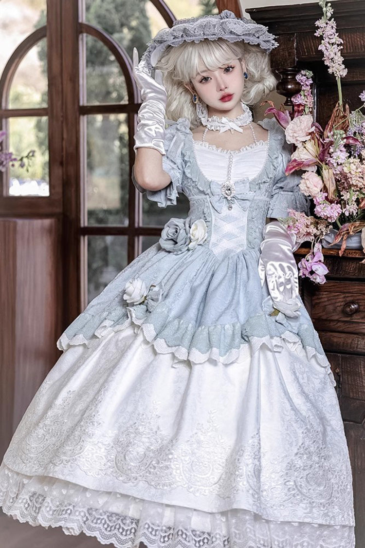 Fairytale Dance Embroidered Bow Lace Elegant Princess Lolita Dress
