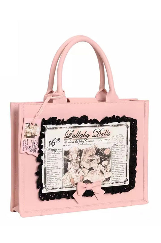 Antique Doll Print Lolita Handbag