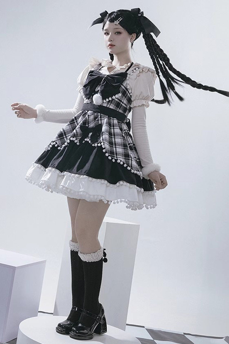 Confession Function Multi-Layer Ruffle Bowknot Color Block Sweet Lolita Jsk Dress