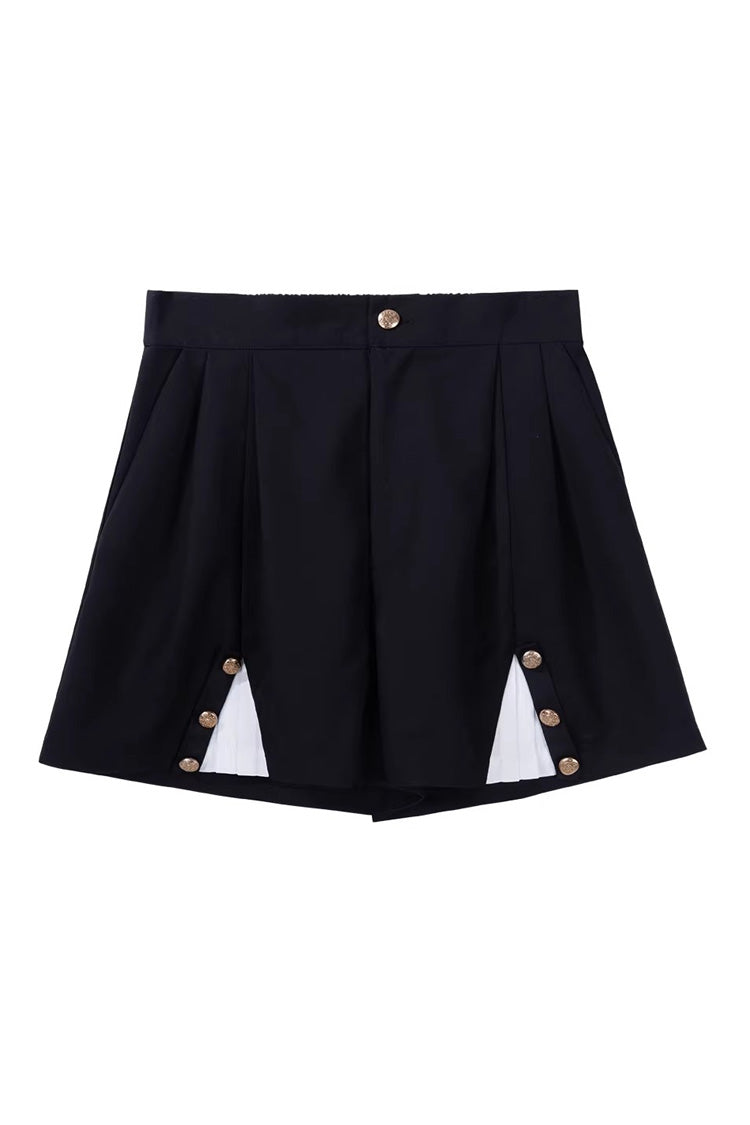 Square Collar Embroidered Studded College Prince Ouji Set