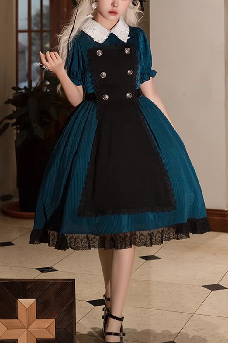 Emerald Deacon Apron Detachable Short-Sleeve Gothic Lolita Dress