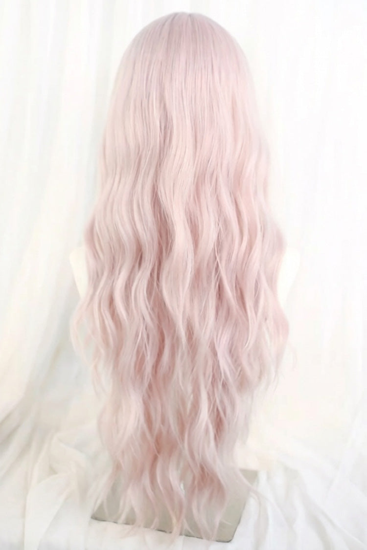 Eight Bangs Long Curly Wig in Pink Purple