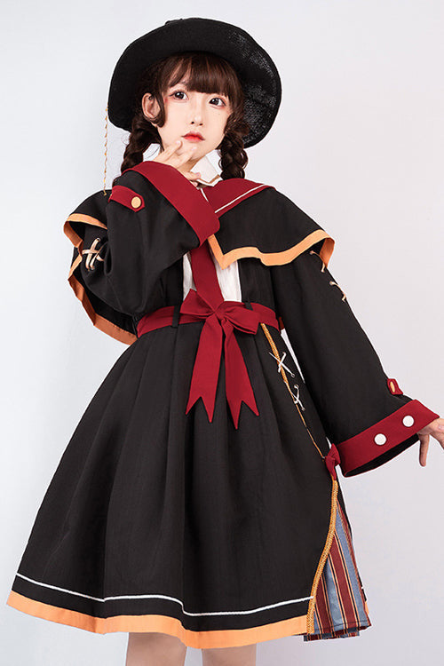 Onyx OP Dress - Magic High Waist Sweet Lolita with Cloak