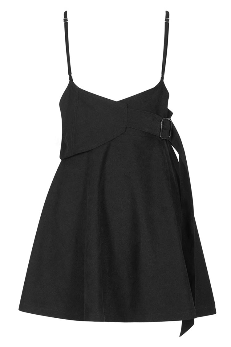 Steampunk Dress with Strap Buckle and High Waist for Women