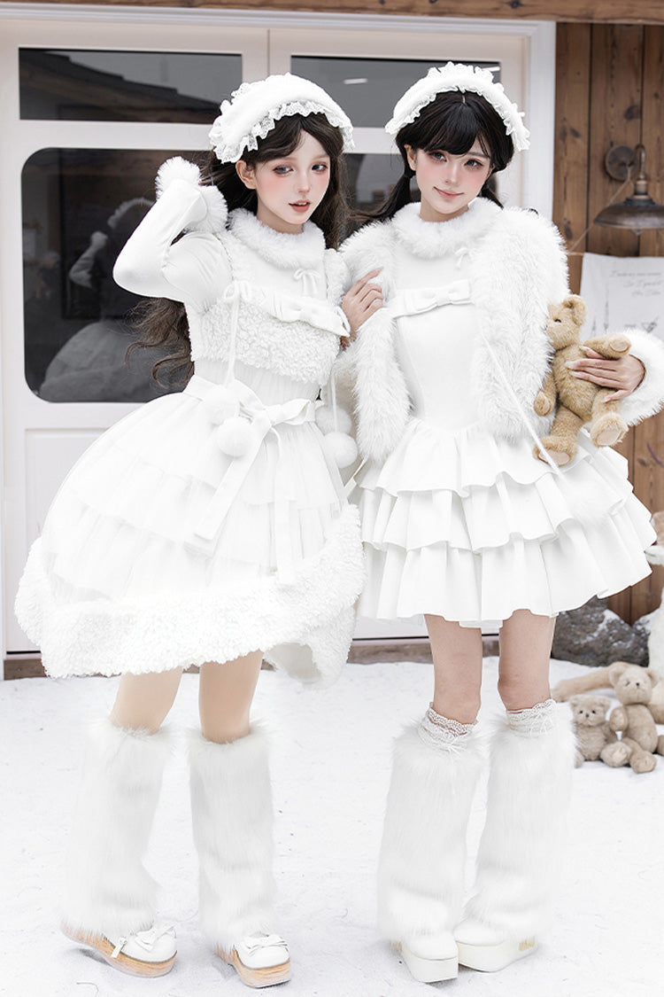 Triple Ruffled Bow Sweet Lolita JSK Outfit