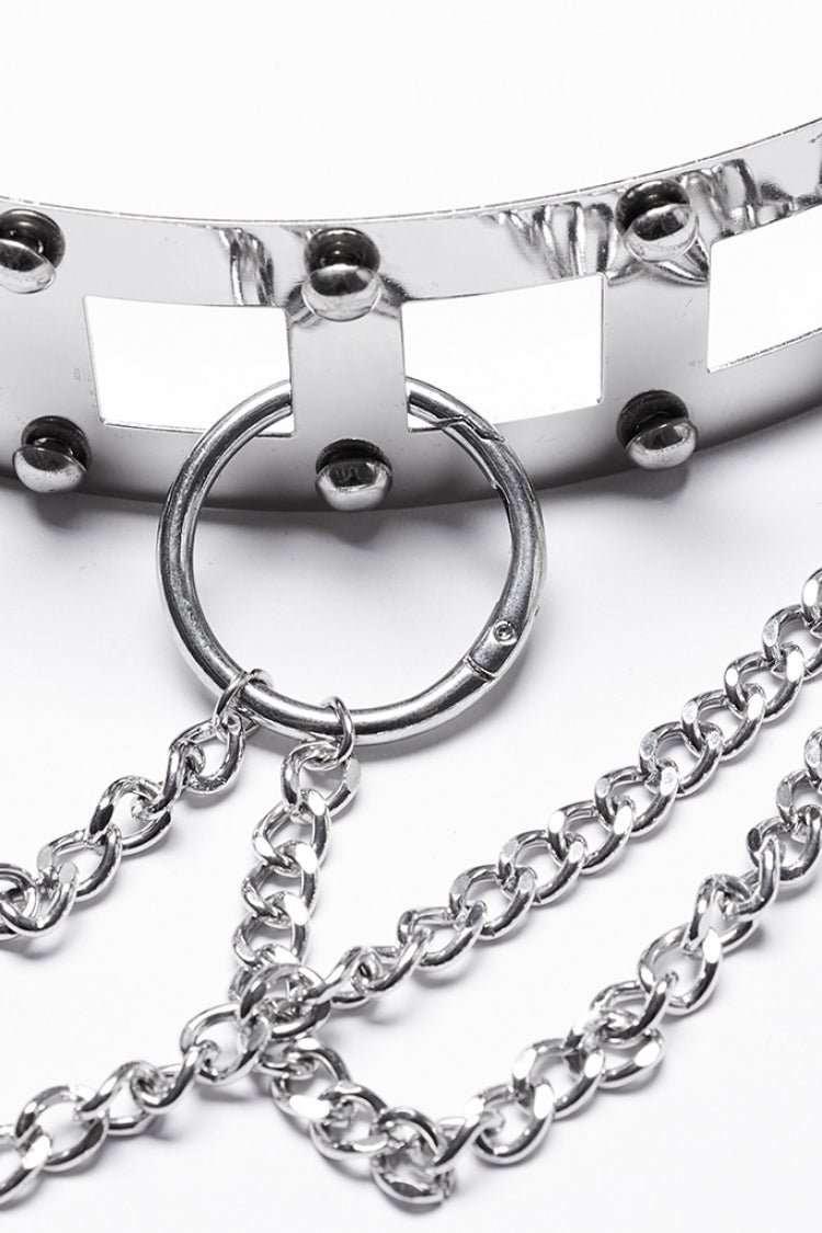 Punk Studded Metal Chain Belt for Women