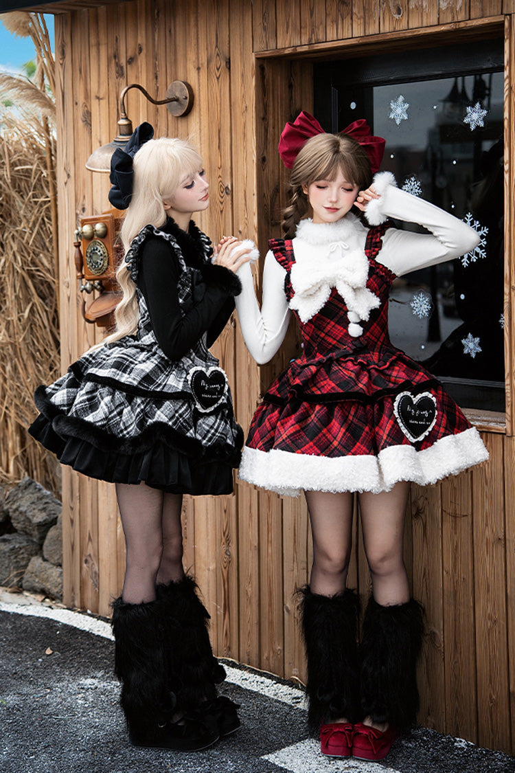 Letters Poems Snowy Night Serenade Triple-Layered Print Ruffle Bowknot Sweet Lolita Jsk Dress Set