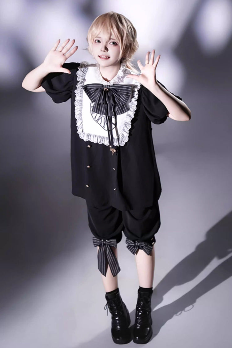 Rabbit Hole Long-Sleeve Bow Gothic Prince Ouji Lolita Ensemble