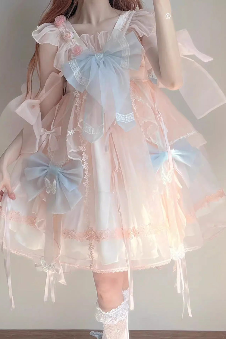 Multicolor Bow Print Sweet Lolita JSK with Chinese Inspired Details