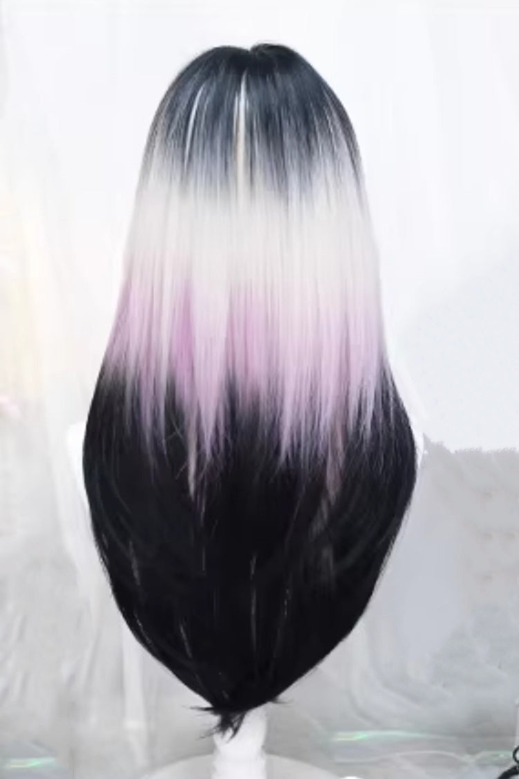 Gradient Lolita Wig with Pink and Purple Hues, Straight