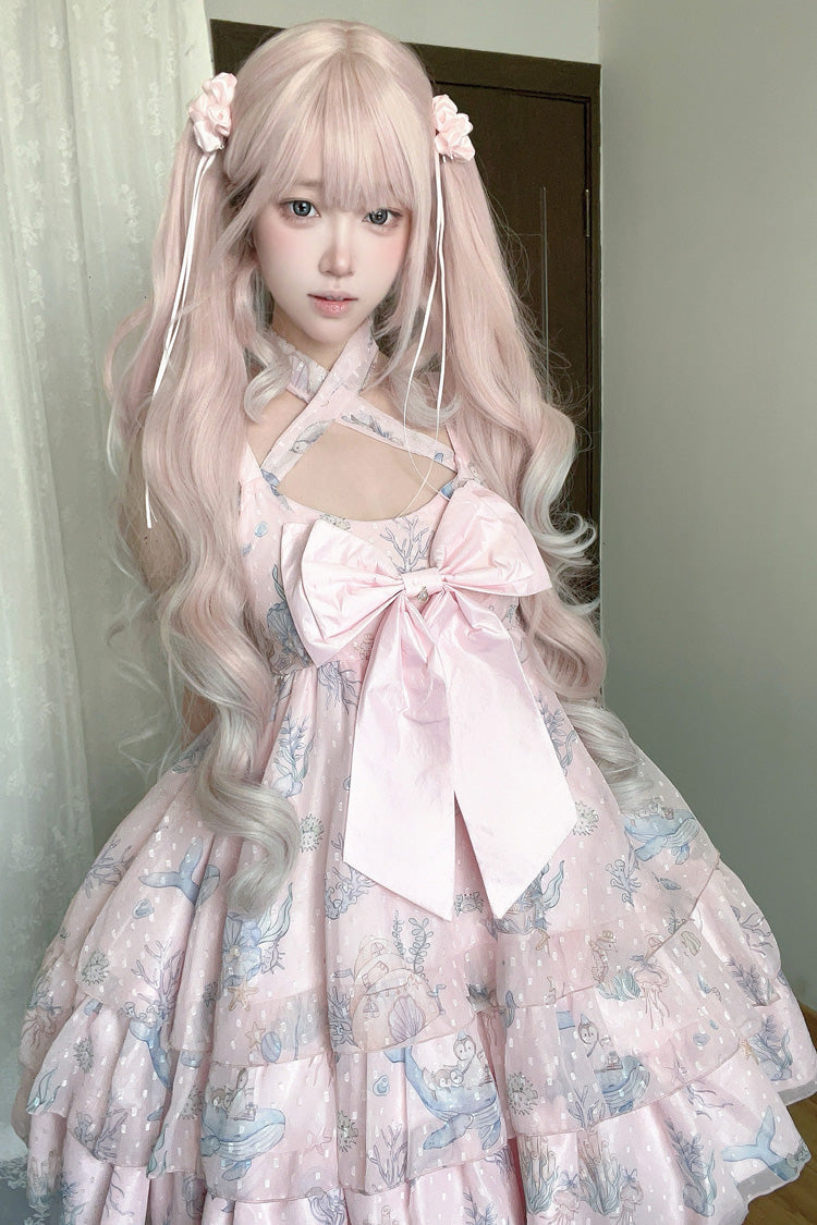 Sweet Lolita Strap Dress with Layered Ruffles and Lace - Ocean Sweetheart, 5 Colors