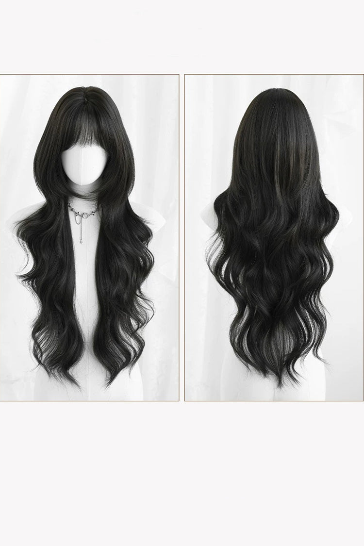 Blackish Brown Effortless Fluffy Layered Sweet Lolita Long Loose Big Wave Wig