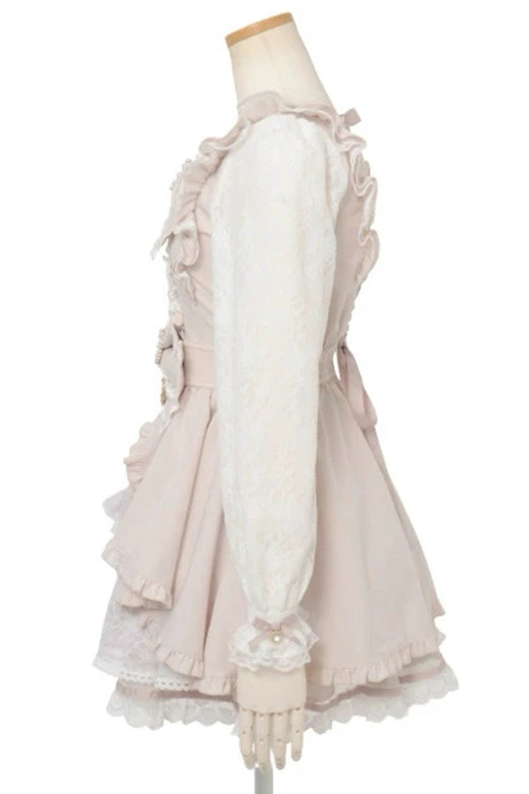 Gothic Square Collar Ruffled Bow Plus Size Japanese Lolita Dress Set