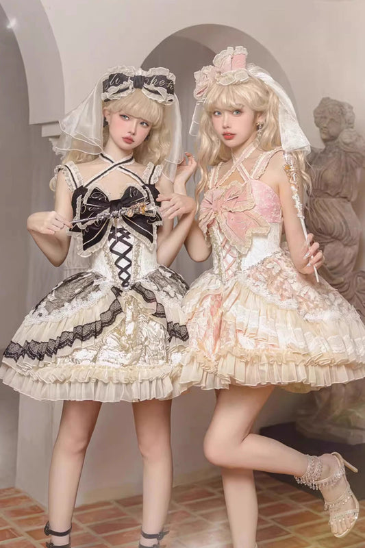 Sweet Lolita Dress with Bowknot and Lace