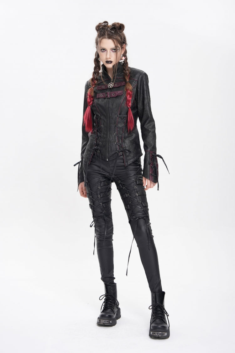 Occult Lace-Up Buckle Punk Jacket for Women