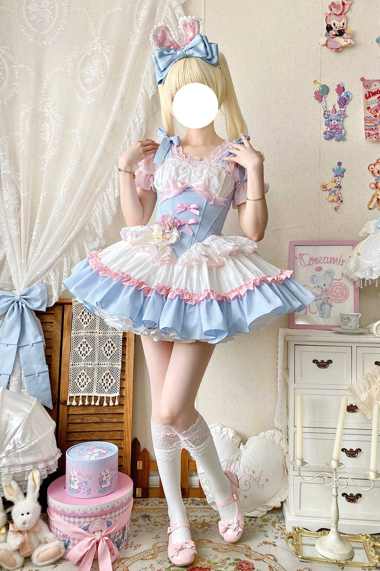 Ballet Lolita Dress with Triple Layers and Fishbone Details