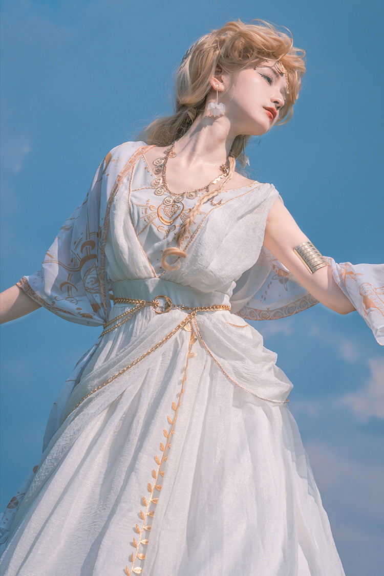 Ivory Sleeveless Embroidered JSK Dress - Ragnarok