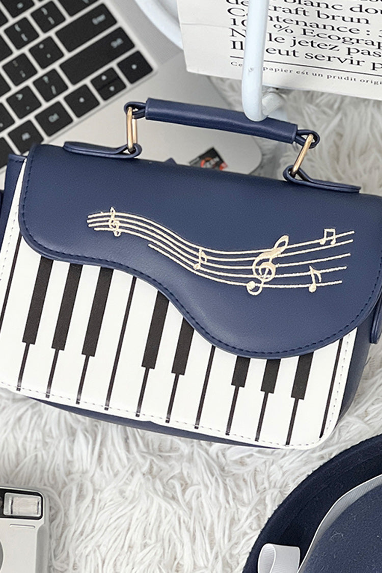 Cerulean and Ivory Piano Note Music Themed Sweet Lolita Shoulder Bag