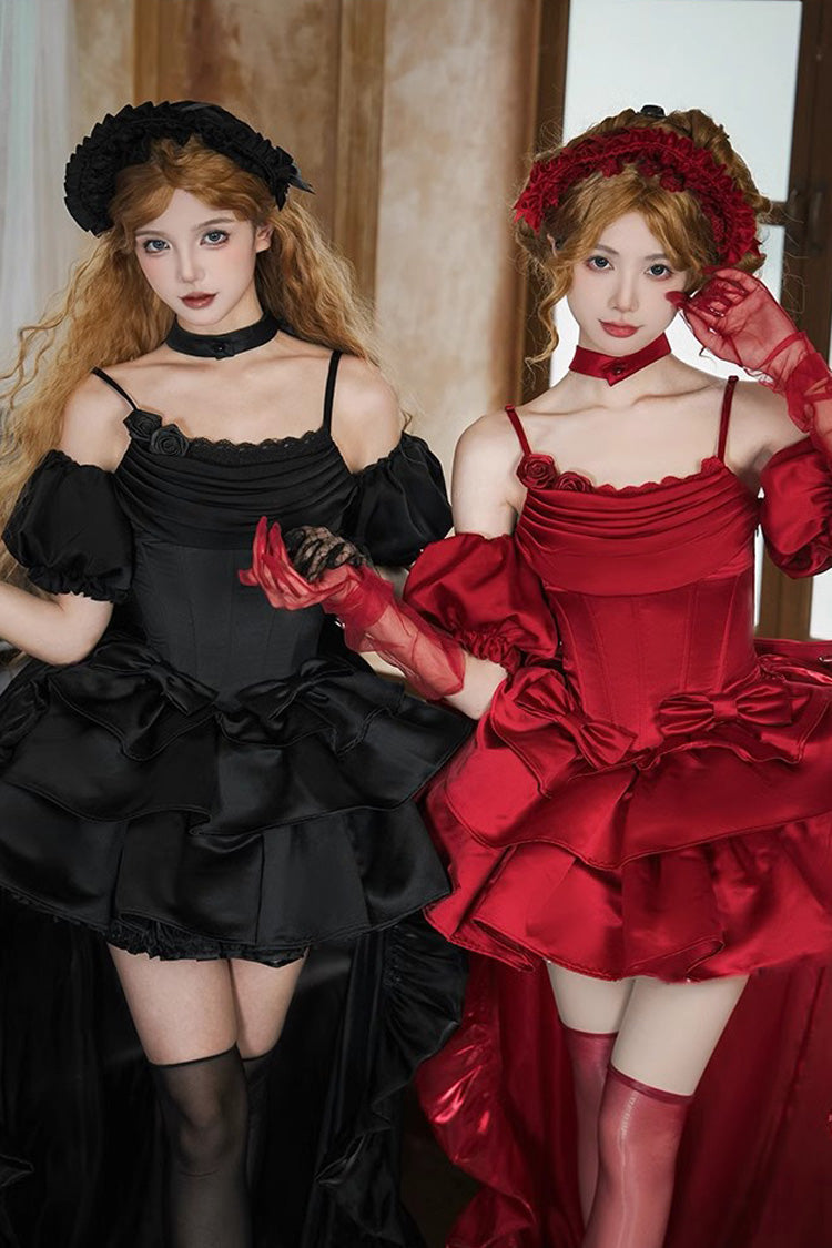 Onyx Ruffled Sleeveless Duet JSK with Bows - Duet