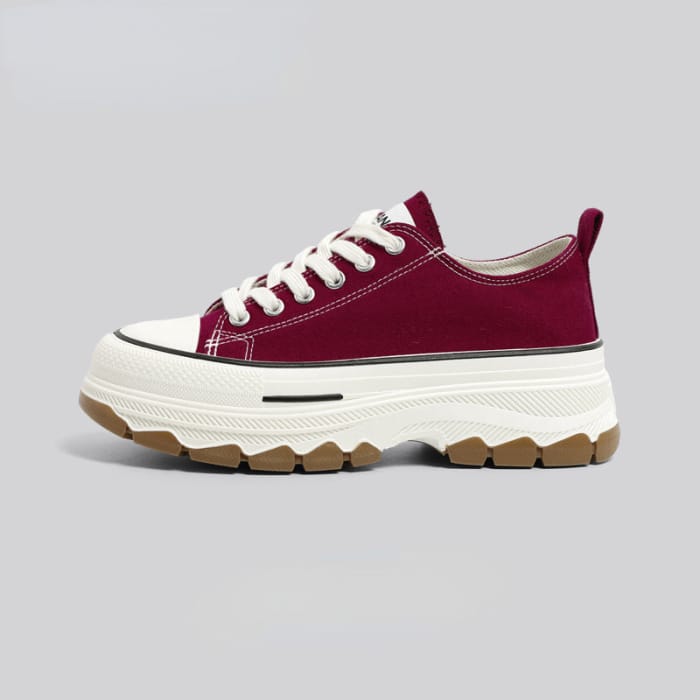 7 Colors Fashionable Sneakers - claret-red / 35