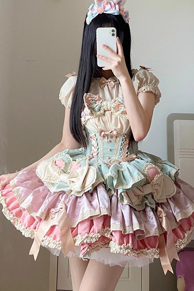 Ribbon Dance Sweet Princess Lolita Dress with Multi-Layered Ruffles