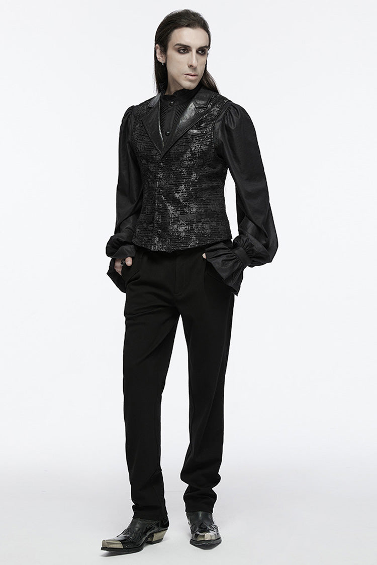 Skull Buckle Gothic Sleeveless Vest with V-Neck for Men