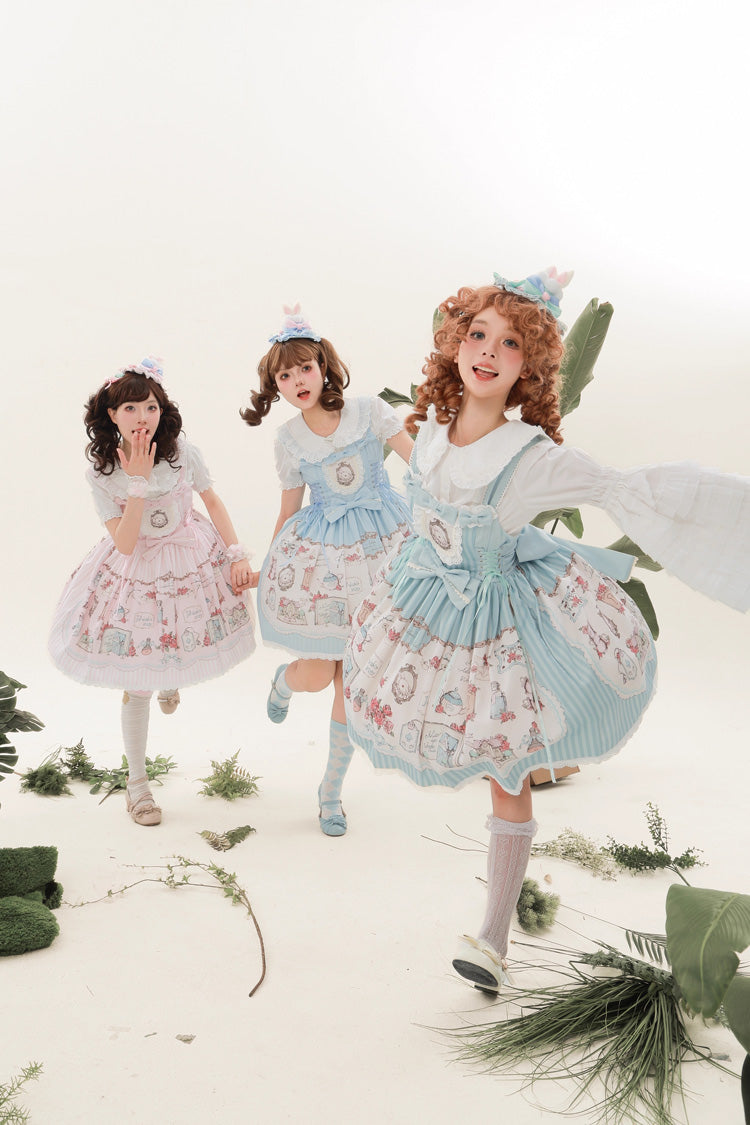 Rabbit's Collection Sweet Princess Lolita JSK with Print and Lace