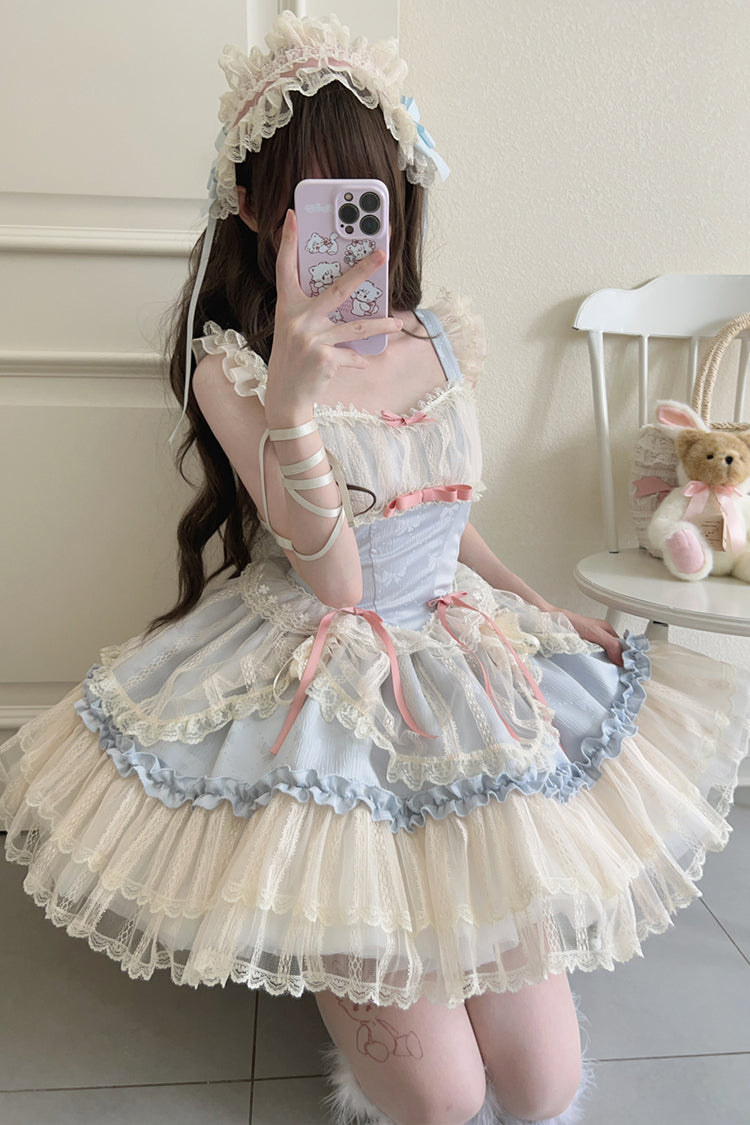 Ballet Lace JSK Dress with Bowknot in 4 Colors