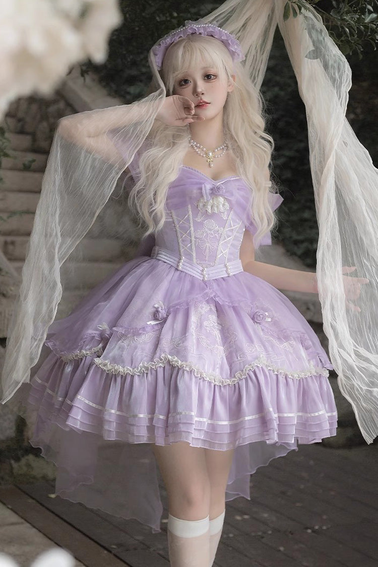 Violet Music Box Ruffled Bow Ballet Elegant Doll Dress
