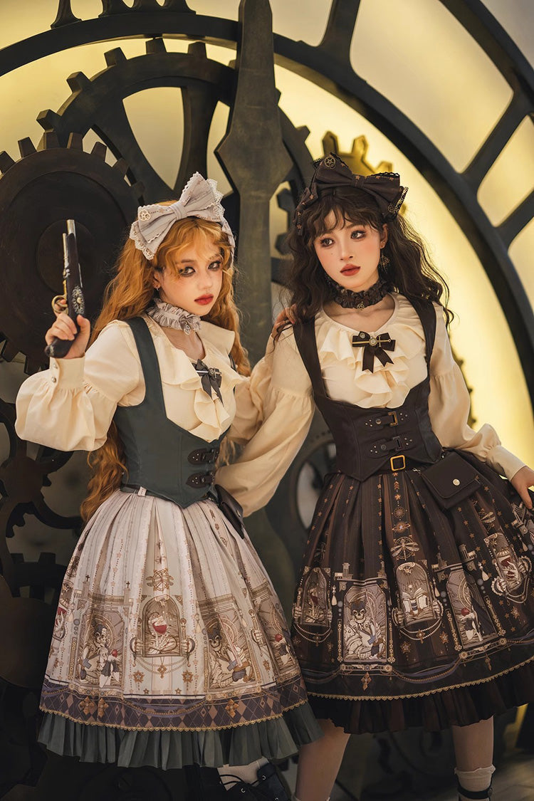 Punk Gothic Lolita Vest with Demon Hunting Print
