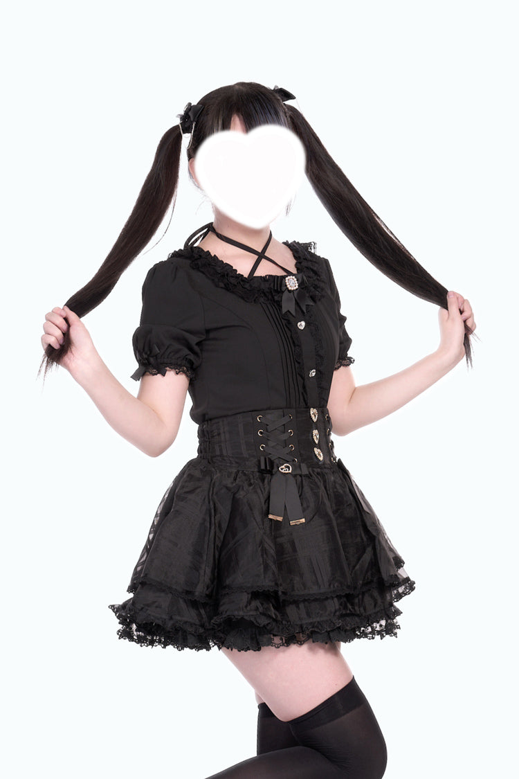 Love Hanabi Triple-Bow Organza Skirt - Three Color Options