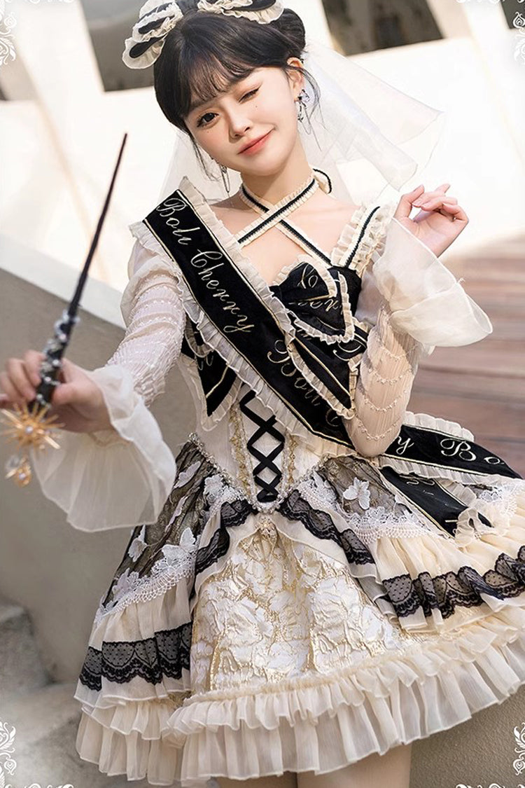 Sweet Lolita Dress with Bowknot and Lace