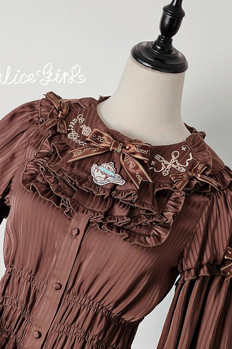 Round Collar Trumpet Sleeve Bow Sweet Lolita Blouse
