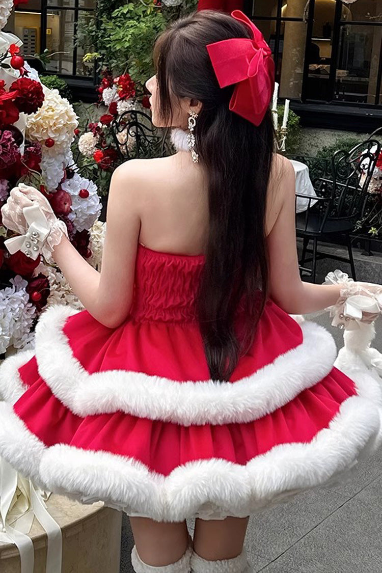 Red Strapless Bow Sweet Princess Dress - Holiday