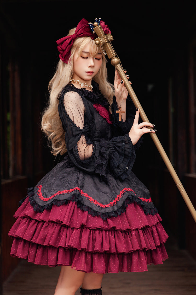 Pearl Box Slim Sweet Elegant Lolita JSK with Triple-Layered Bowknot