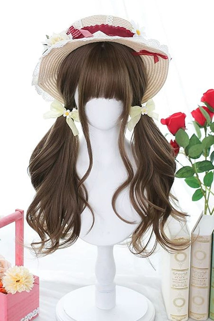 Rose Linen Japanese School-Style Wavy Curly Lolita Hairpiece