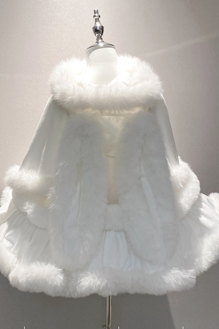 Ivory Double-Layered Bow Princess Strapless Dress