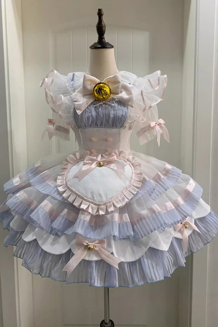 Navy Multi-Tiered Ruffle Bell Sleeve Sweet Lolita Full Set