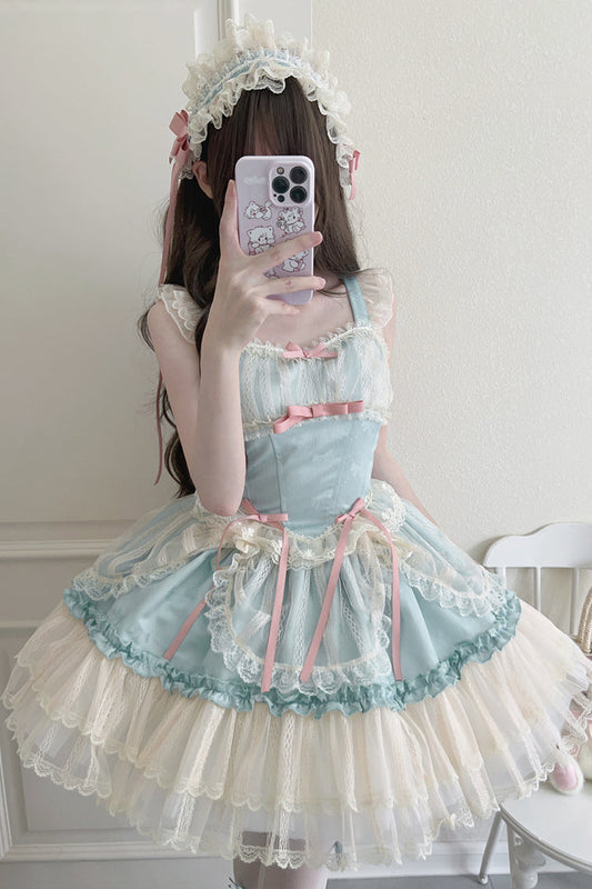 Ballet Lace JSK Dress with Bowknot in 4 Colors