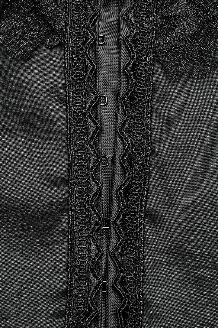 Gothic Lace Dress with Ruffled Sleeves and Stitching