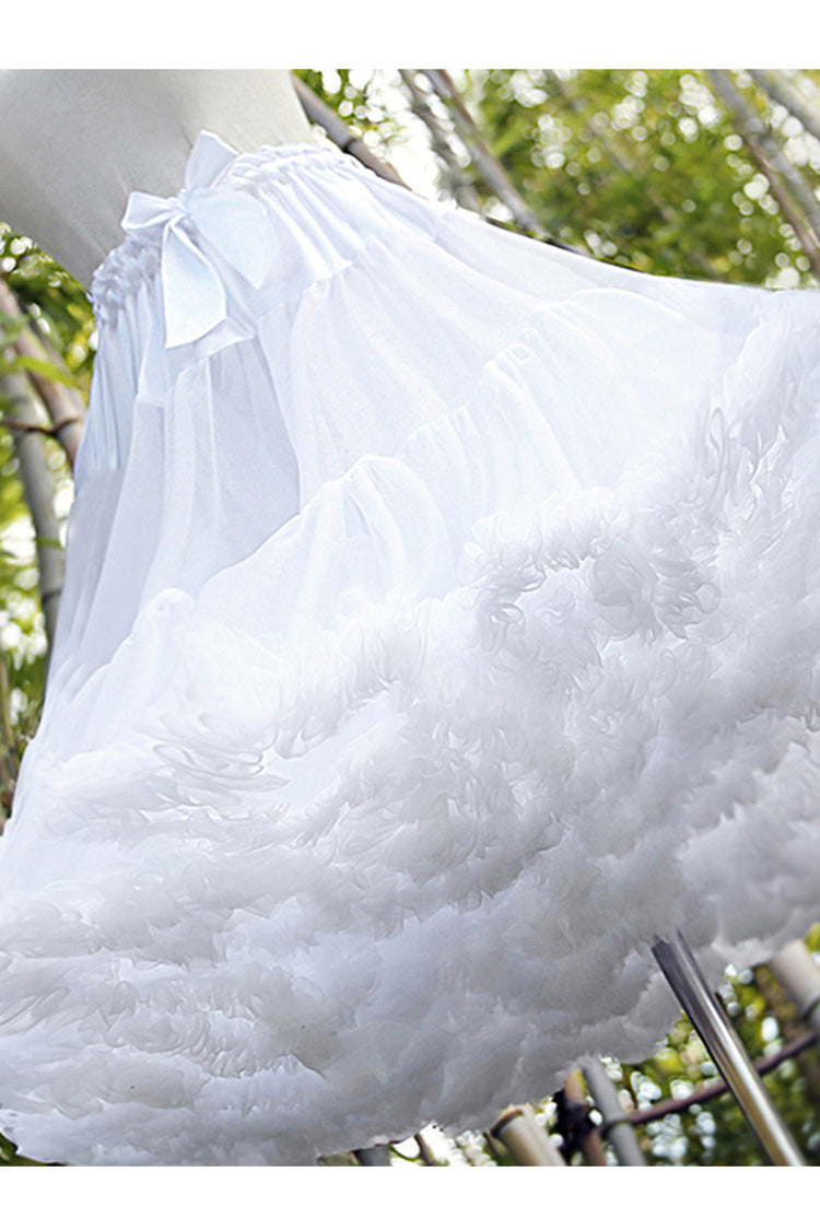 White Cotton Super Fluffy Soft Candy Sweet Petticoat Skirt