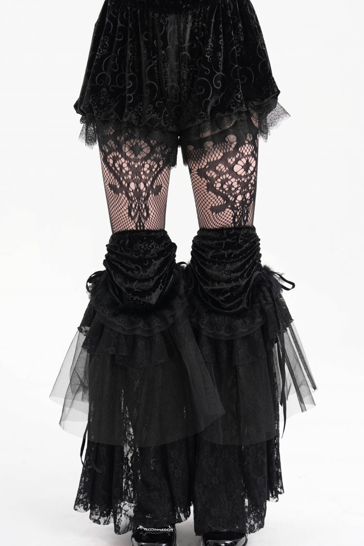 Gothic Black Lace Mesh Women's Edgy Shorts