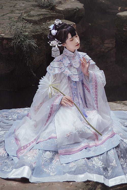 Embroidered Hanfu Coat with Horse-Face Skirt, Long Style