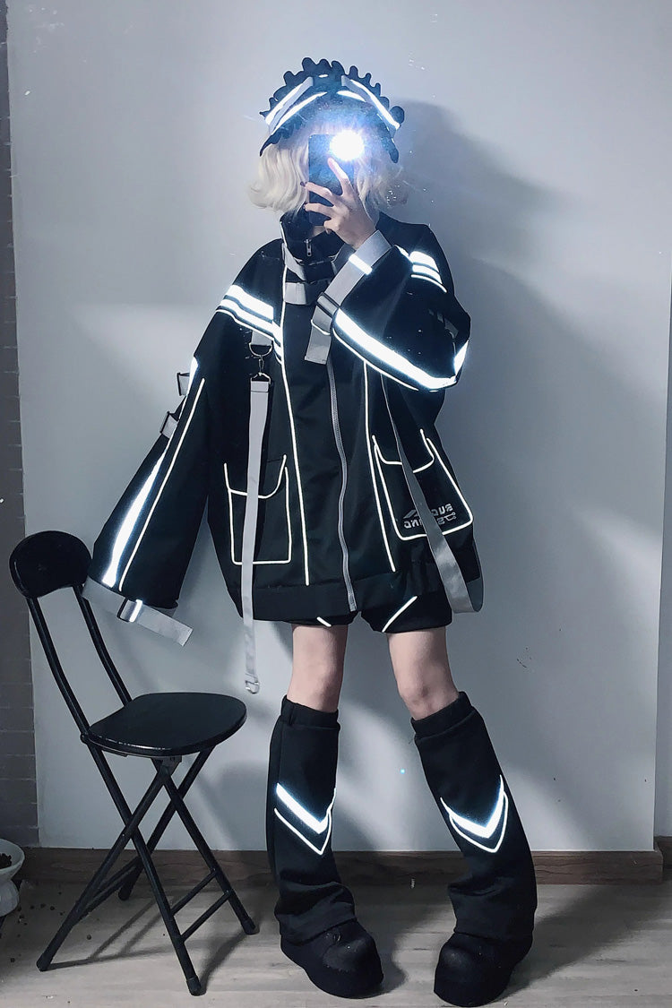 Cyberpunk Functional Print Jirai Kei Sports Coat - 2 Colors