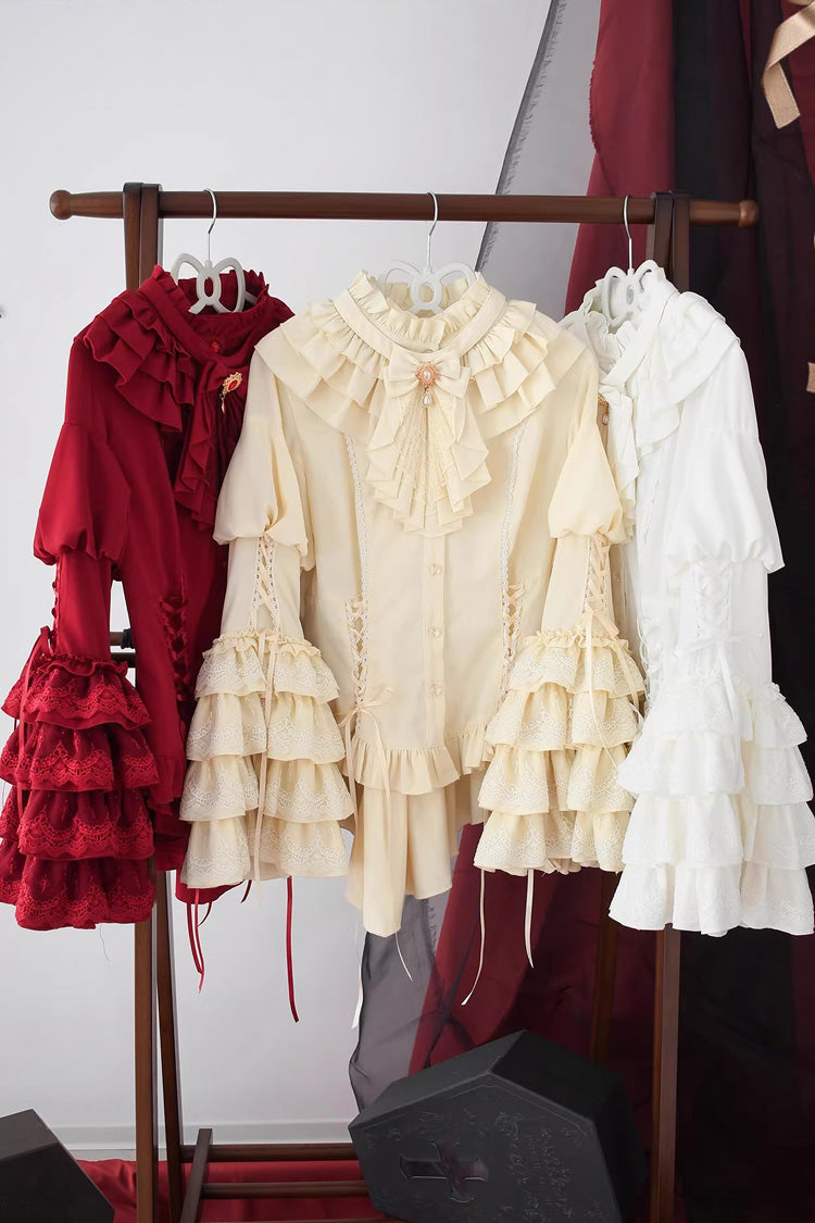 Trumpet Sleeve Ruffled Lace Elegant Lolita Blouse